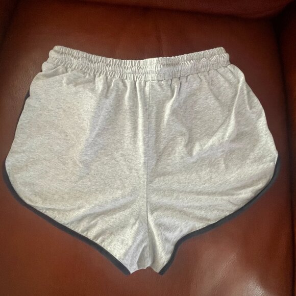 White Fox Women's Gray Lounge Shorts Navy Trim Drawstring Casual Comfy Size: M - Picture 4 of 7